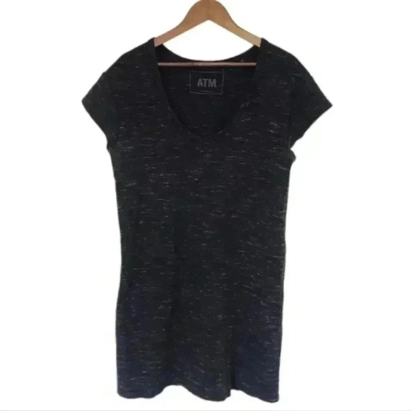 ATM Anthony Thomas Melillo Tee Shirt Dress Mini Black Heather Women's size Small - Picture 4 of 14